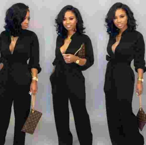 Solid Color Jumpsuit - Picture 3 of 4